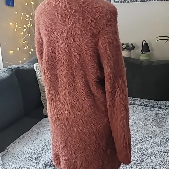 🐰 Free People Fuzzy Open Front Cardigan - Pink - Picture 9 of 15